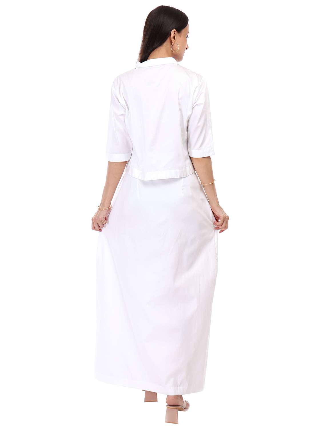 women solid top and skirt co-ord set - 21791441 - Standard Image - 3