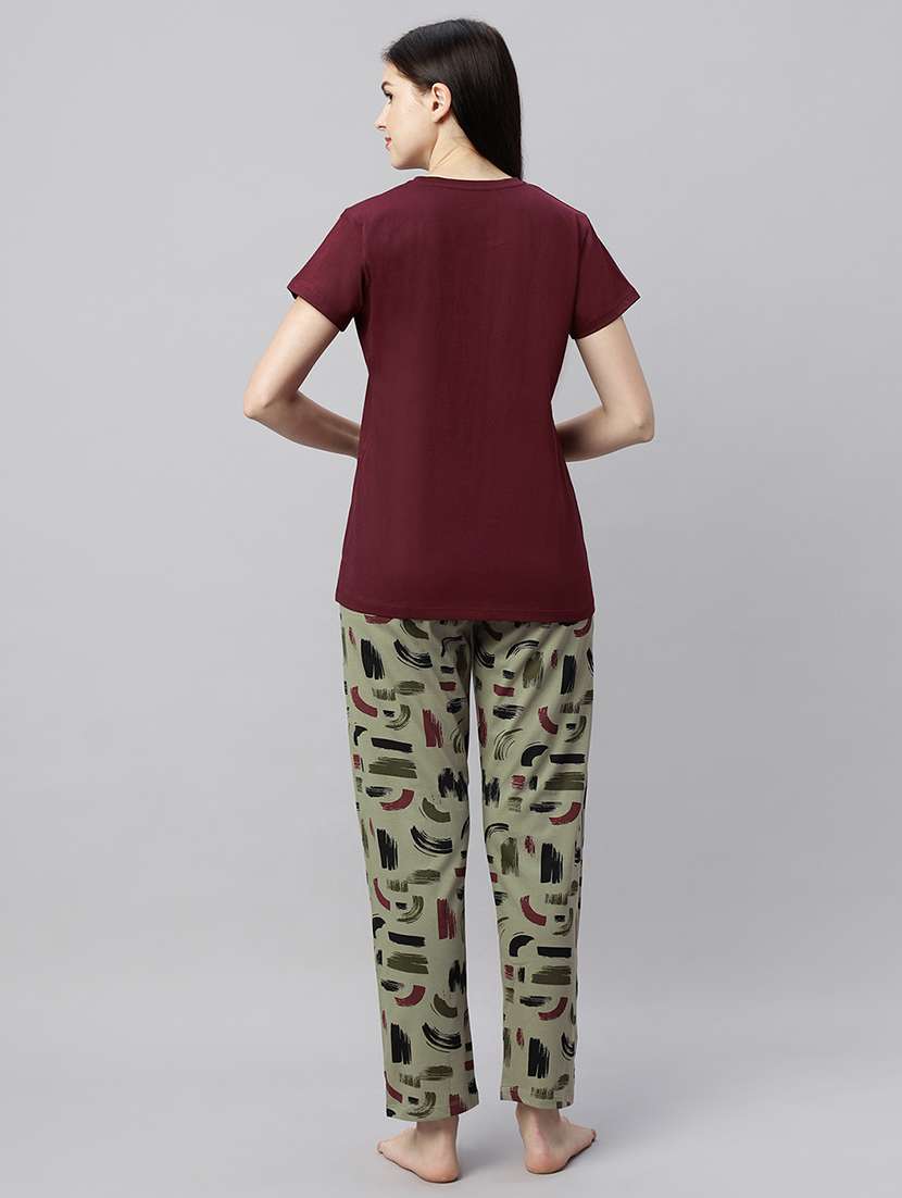 women printed nightwear pyjama set - 21791444 -  Standard Image - 3