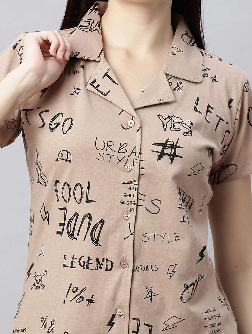 women printed nightwear pyjama set - 21791448 -  Standard Image - 5