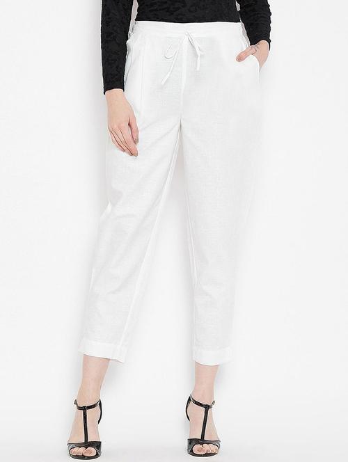 women solid mid rise peg trouser - 21791451 - Standard Image - 0