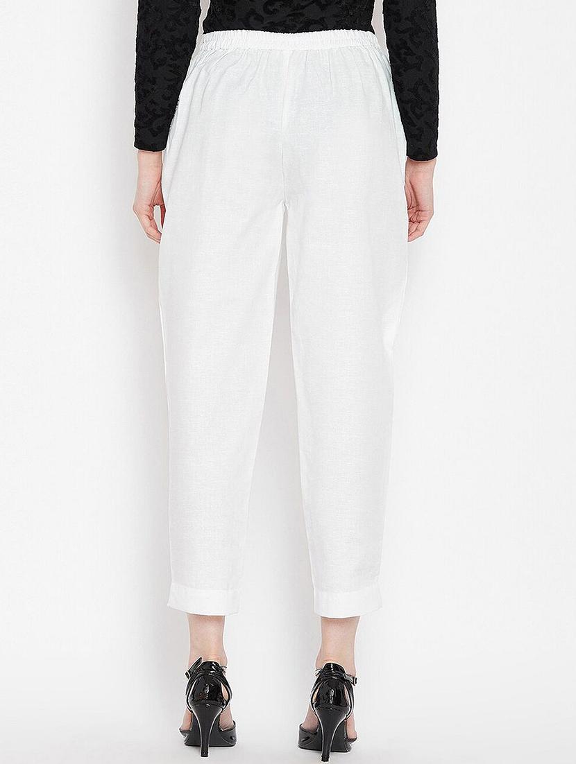 women solid mid rise peg trouser - 21791451 - Standard Image - 3
