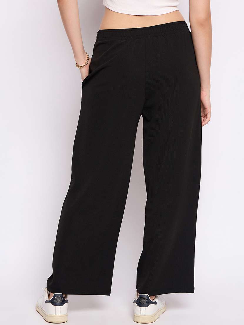 women solid mid rise track pant - 21793240 - Standard Image - 3