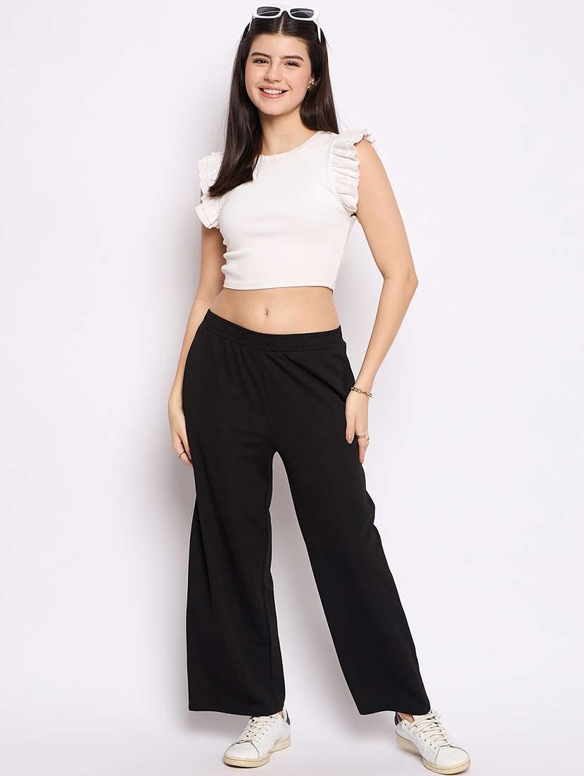 women solid mid rise track pant - 21793240 - Standard Image - 5