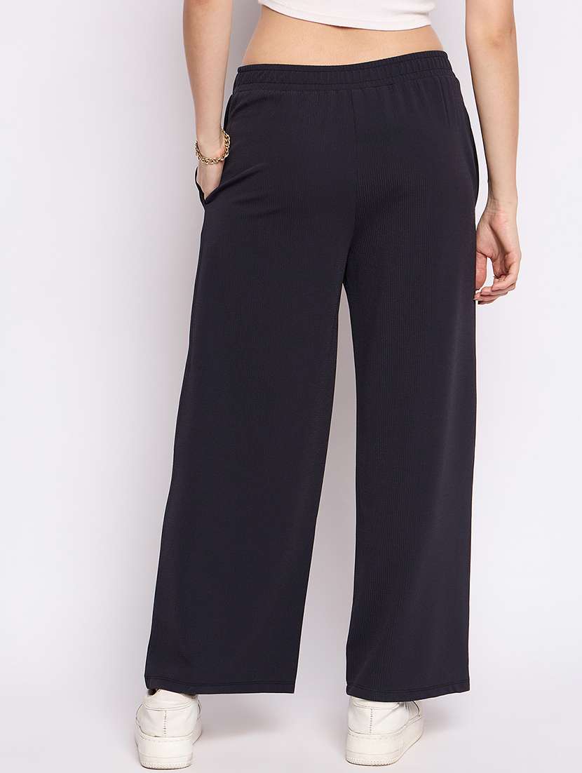 women solid mid rise track pant - 21793242 -  Standard Image - 3