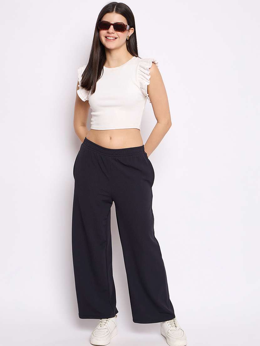 women solid mid rise track pant - 21793242 -  Standard Image - 5