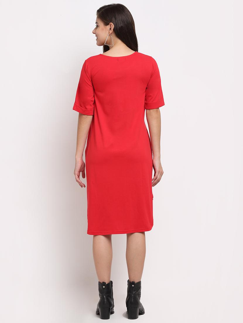 women solid short sleeves shift dress - 21793281 - Standard Image - 3
