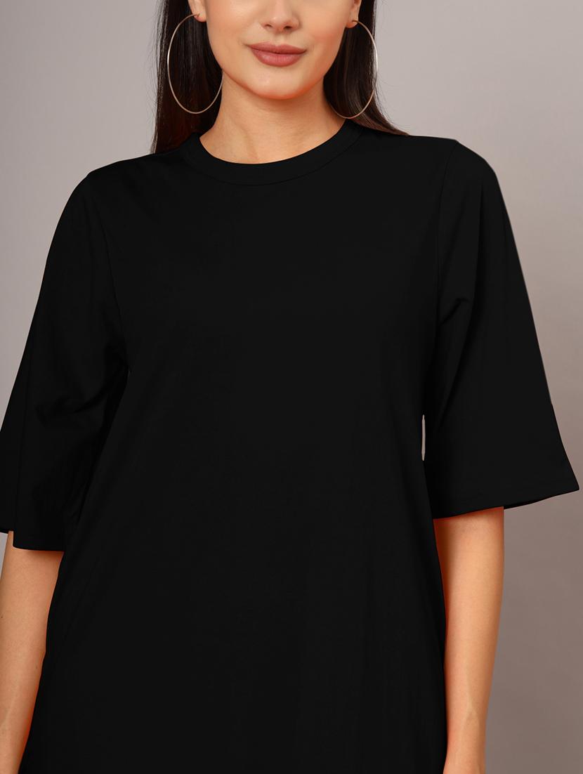women solid short sleeves shift dress - 21793310 - Standard Image - 5