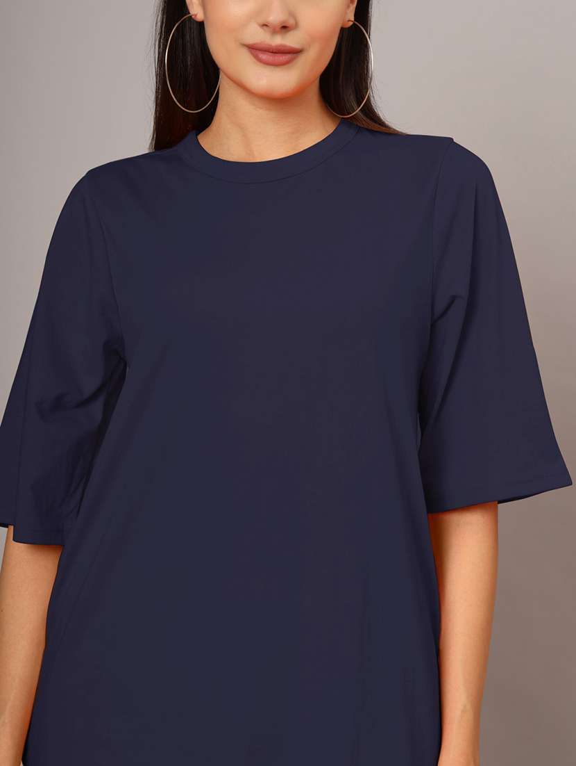 women solid short sleeves shift dress - 21793315 -  Standard Image - 5