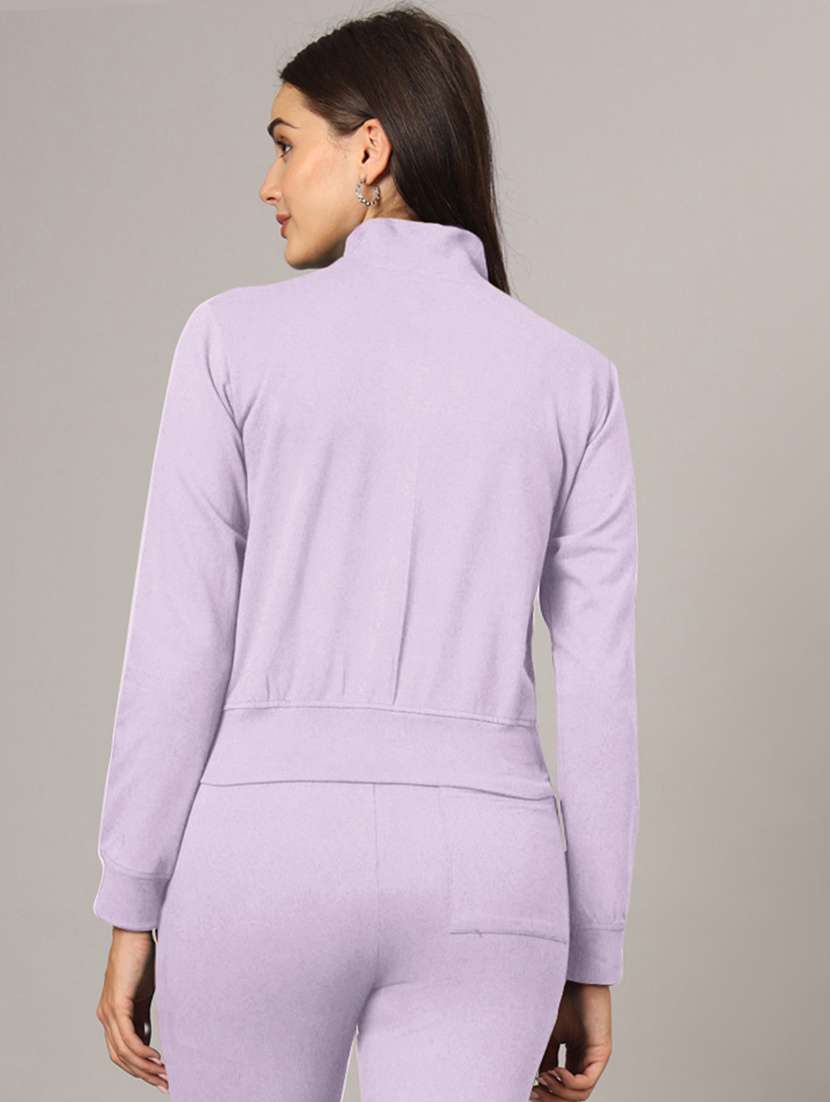 women lavender solid full length active wear set - 21793327 -  Standard Image - 3