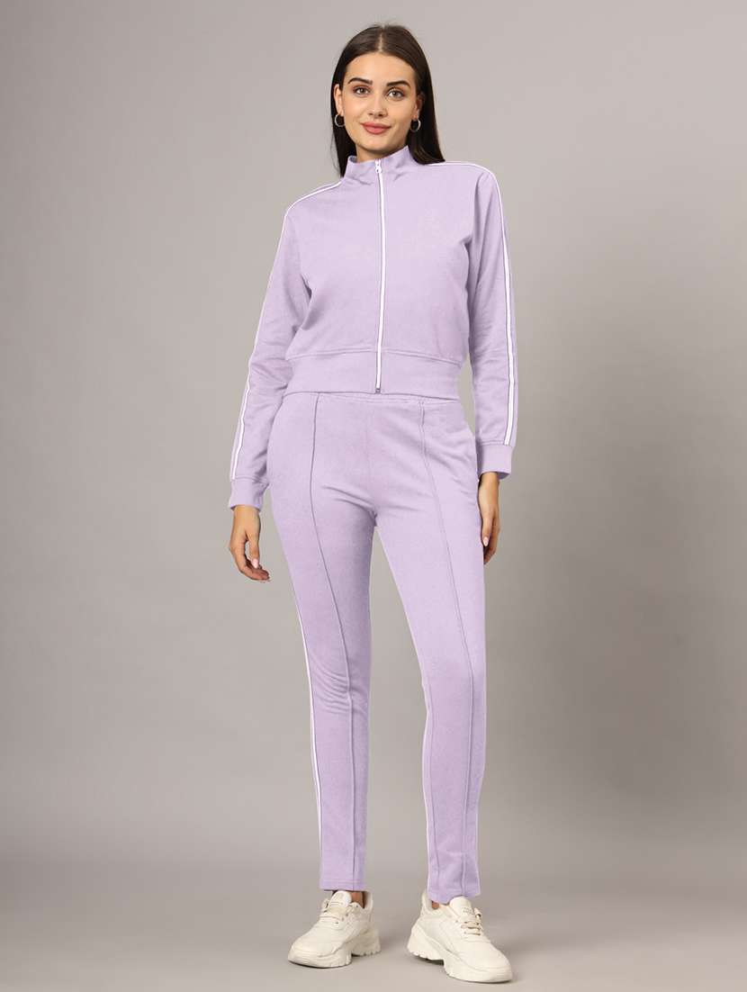 women lavender solid full length active wear set - 21793327 -  Standard Image - 5