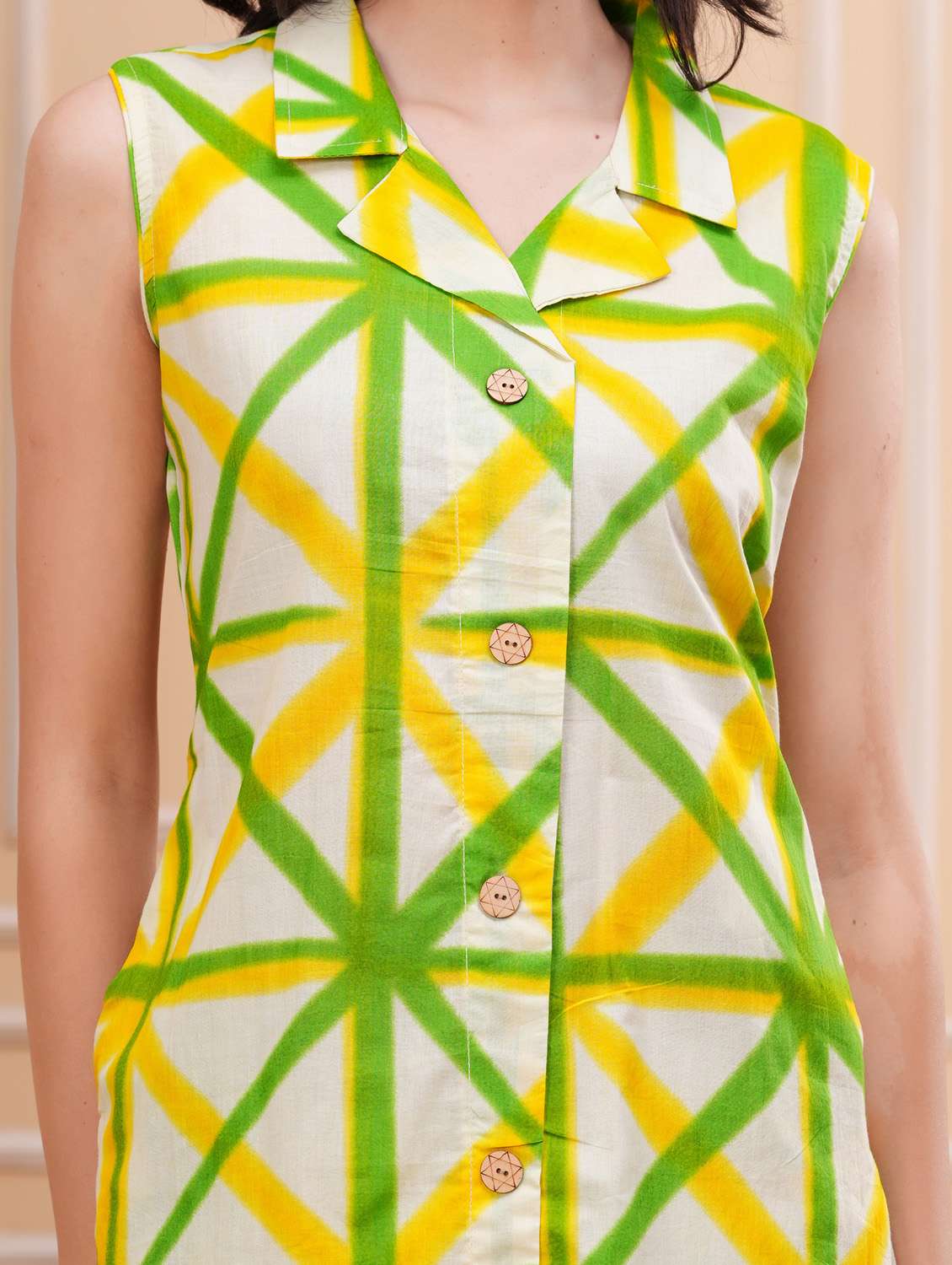 women printed sleeveless kurta palazzo set - 21793396 -  Standard Image - 3