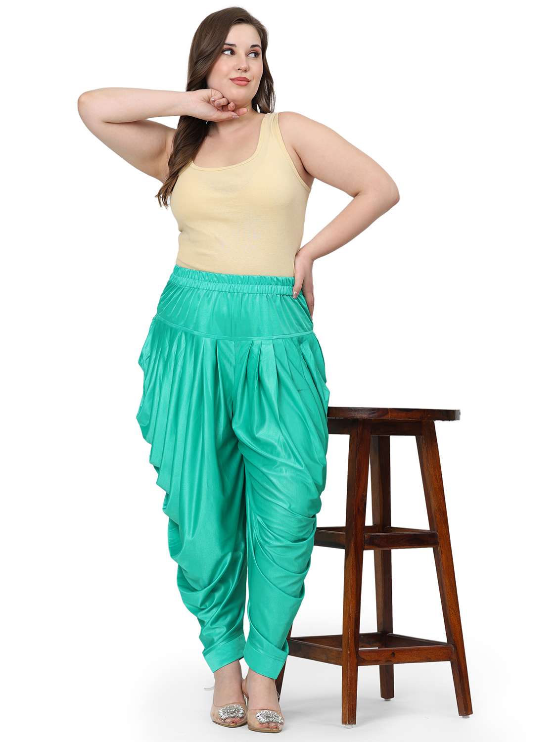 women solid mid rise dhoti salwar - 21793407 - Standard Image - 5