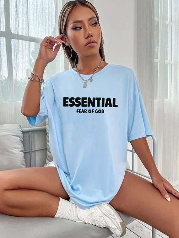 women typographic short sleeve oversized t-shirt - 21793650 - Standard Image - 3