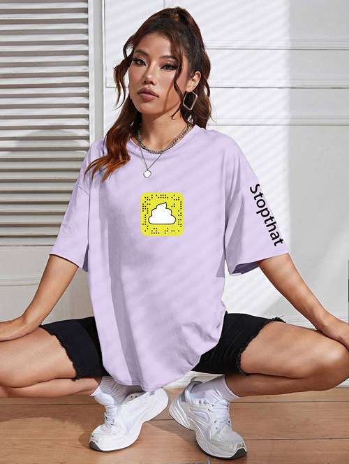 women graphic short sleeve oversized t-shirt - 21793721 - Standard Image - 0