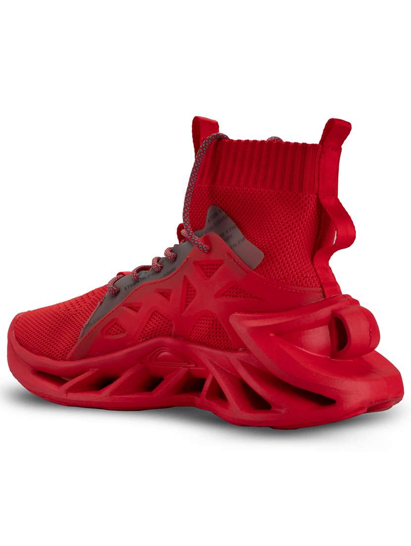 men red lace up sneaker - 21793912 -  Standard Image - 3