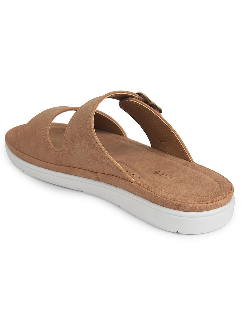women brown slip on sandal - 21794029 - Standard Image - 3