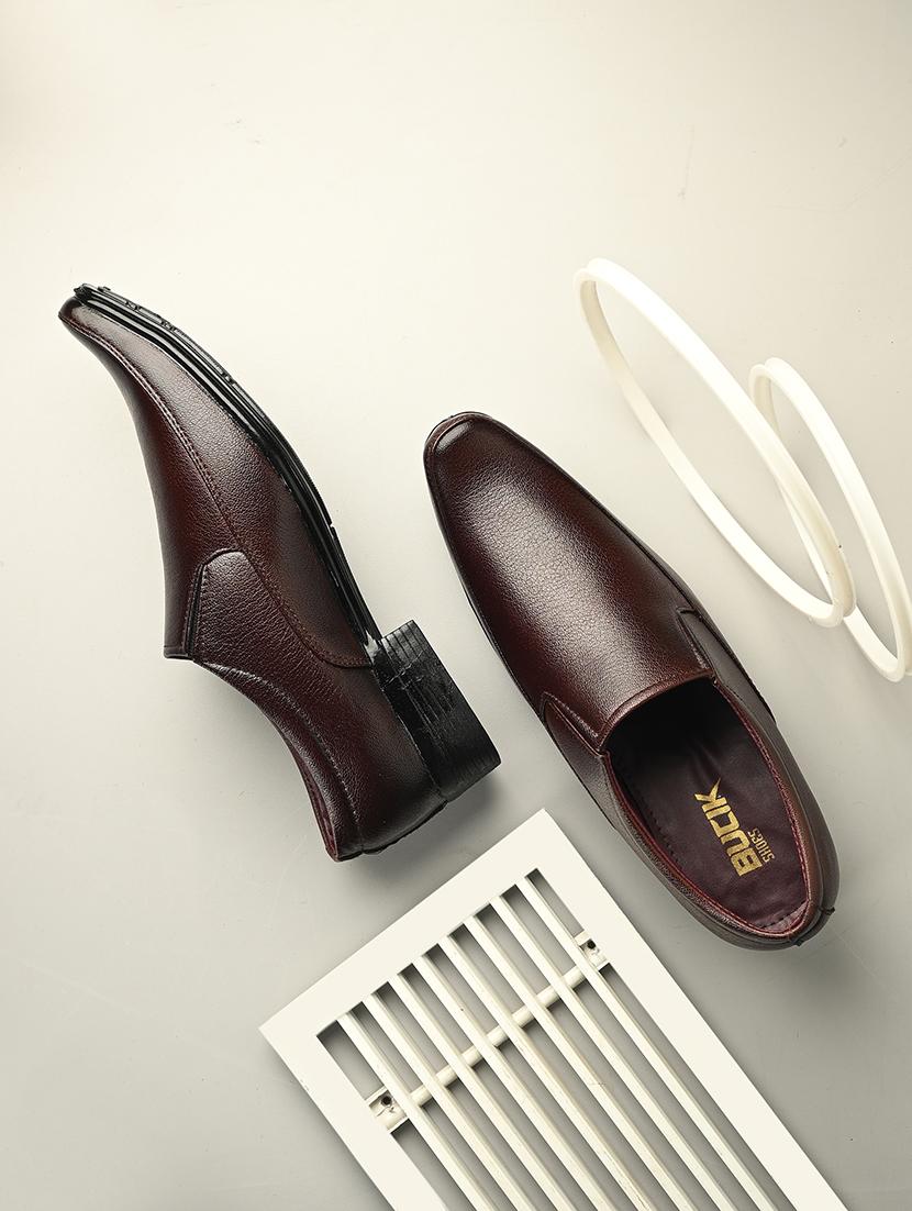 men brown slip on formal shoes - 21794219 -  Zoom Image - 0