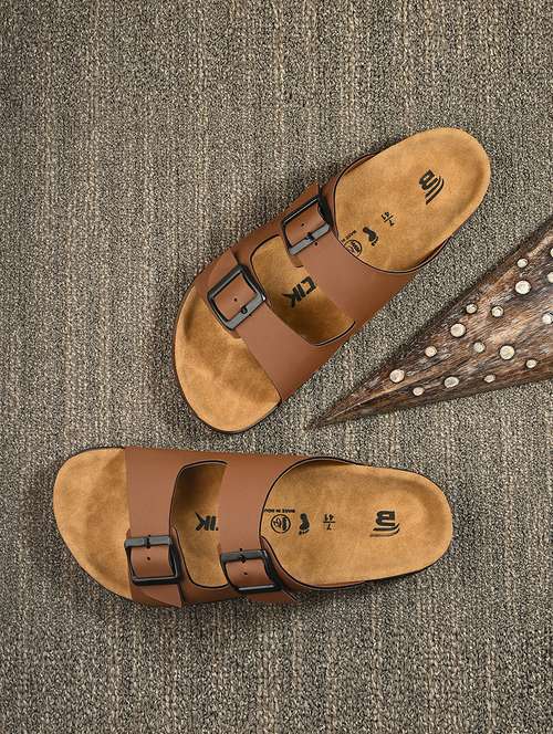 men tan slip on slider
