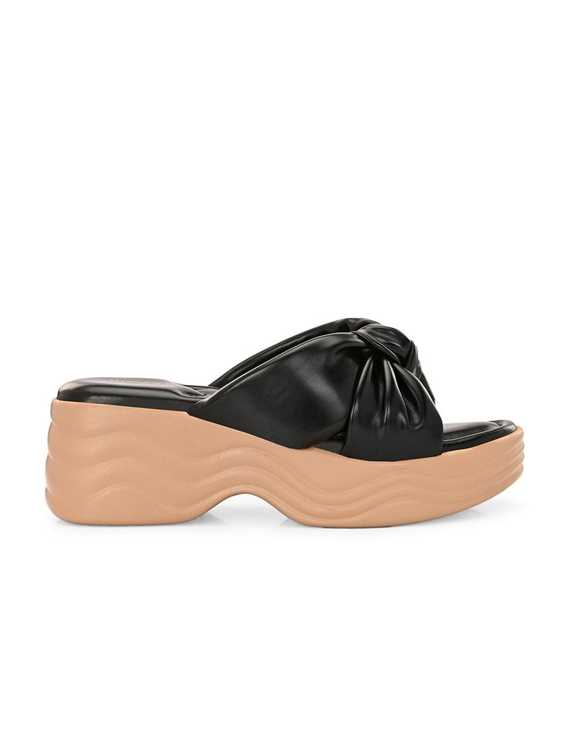 women black slip on wedge - 21794254 - Standard Image - 3