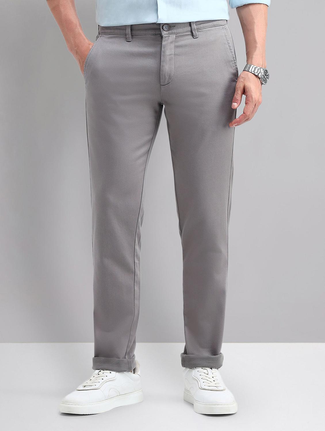 men solid mid rise chinos casual trouser - 21794478 - Zoom Image - 0