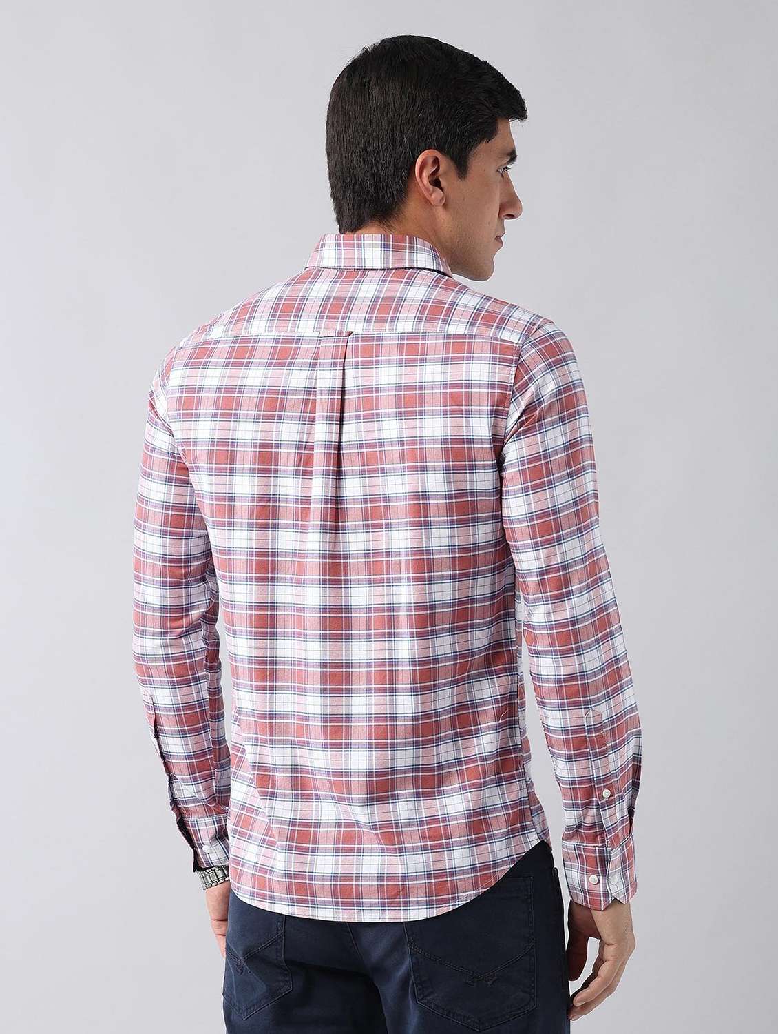 men checkered long sleeve slim fit casual shirt - 21794535 -  Standard Image - 3