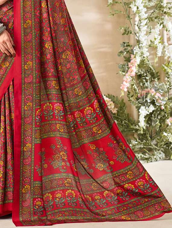women printed casual wear saree with blouse - 21794626 -  Standard Image - 3