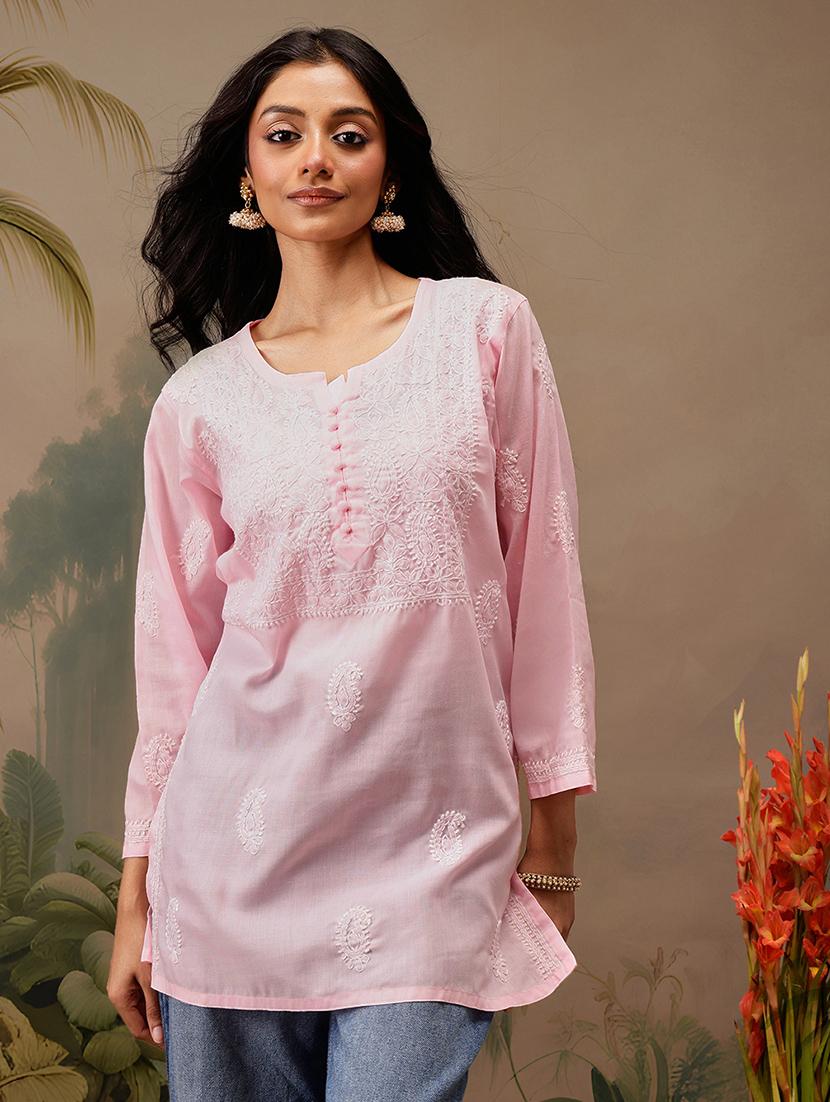 women long sleeve straight chikankari kurti - 21794631 - Zoom Image - 0