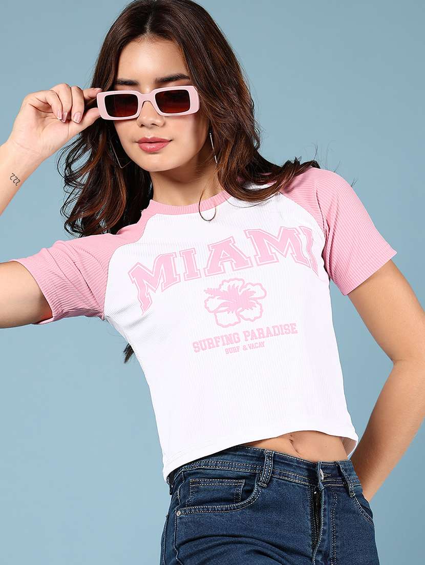 pink cotton regular tshirt