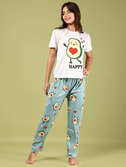 women printed nightwear pyjama set - 21794699 -  Standard Image - 0