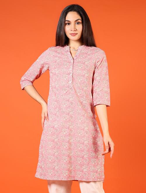 women printed three quarter sleeve straight kurta - 21794716 - Standard Image - 0