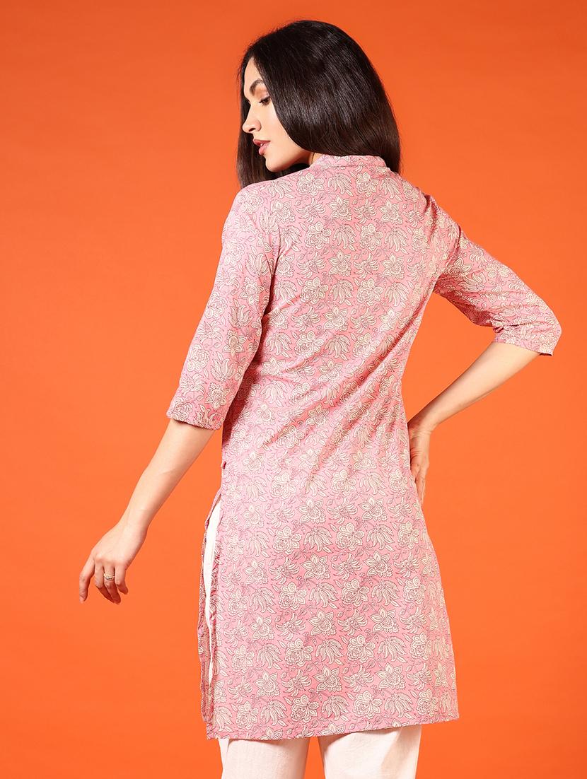 women printed three quarter sleeve straight kurta - 21794716 - Standard Image - 3