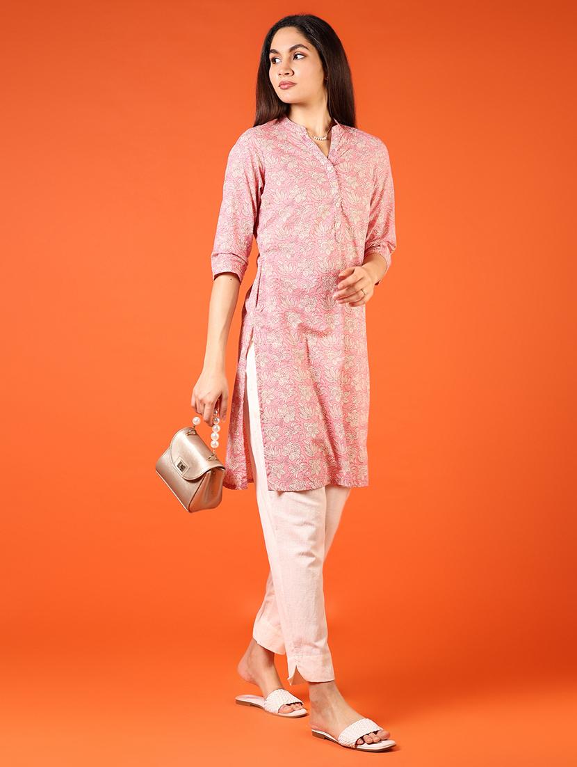 women printed three quarter sleeve straight kurta - 21794716 - Standard Image - 5