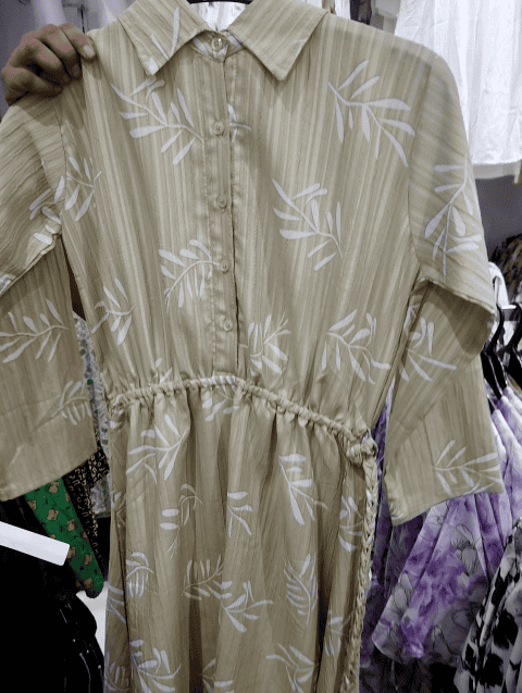 sage green poly structured dress - 21794718 - Zoom Image - 0