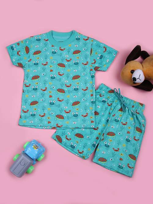 boys printed t-shirt & shorts co-ords set - 21794723 -  Standard Image - 0
