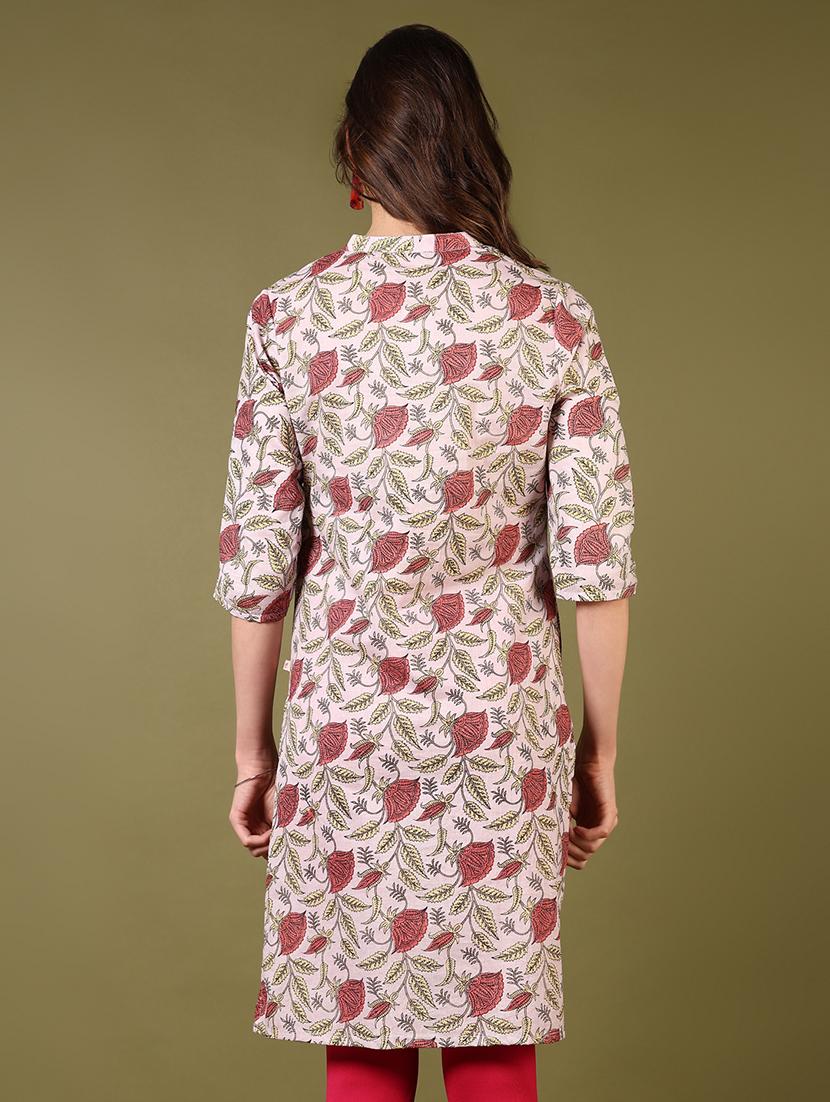 women printed three quarter sleeve straight kurta - 21794732 - Standard Image - 3