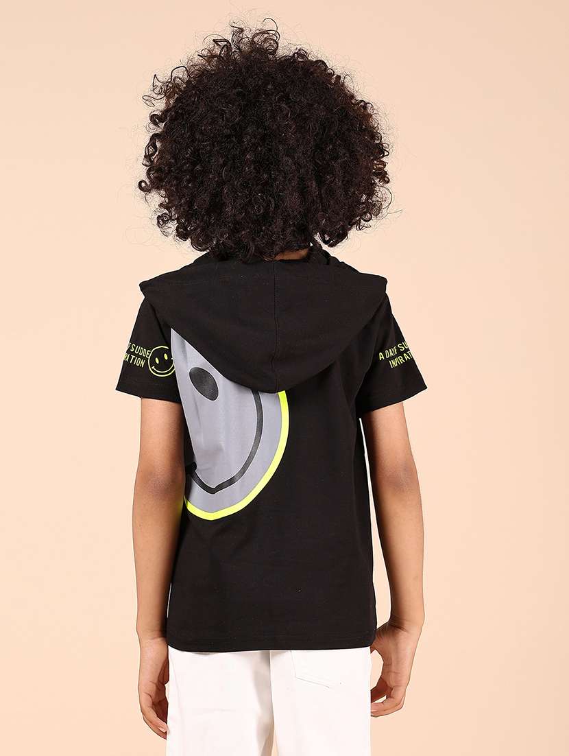 boys printed short sleeve regular fit hooded t-shirt - 21794775 -  Standard Image - 3