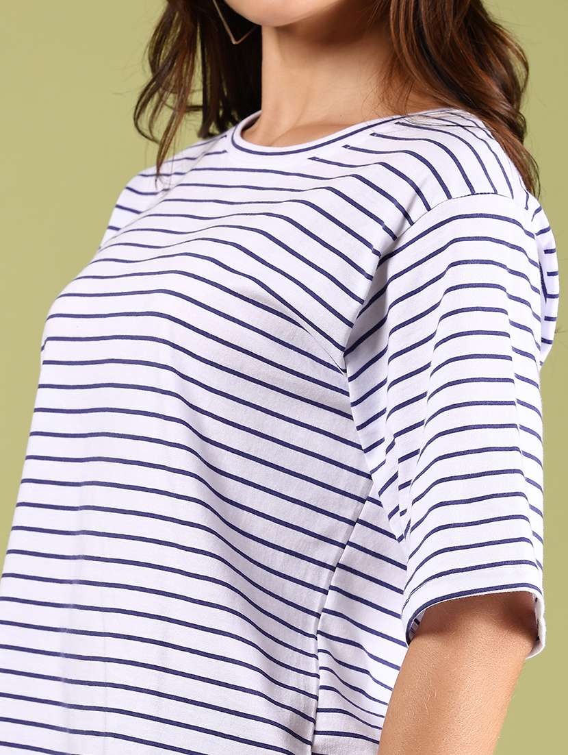 women striped short sleeve regular fit t-shirt - 21794817 -  Standard Image - 5