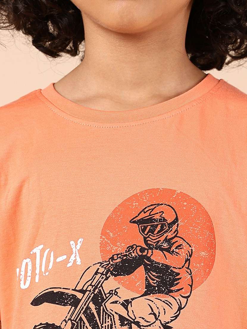 boys front print round neck t-shirt - 21794821 -  Standard Image - 5