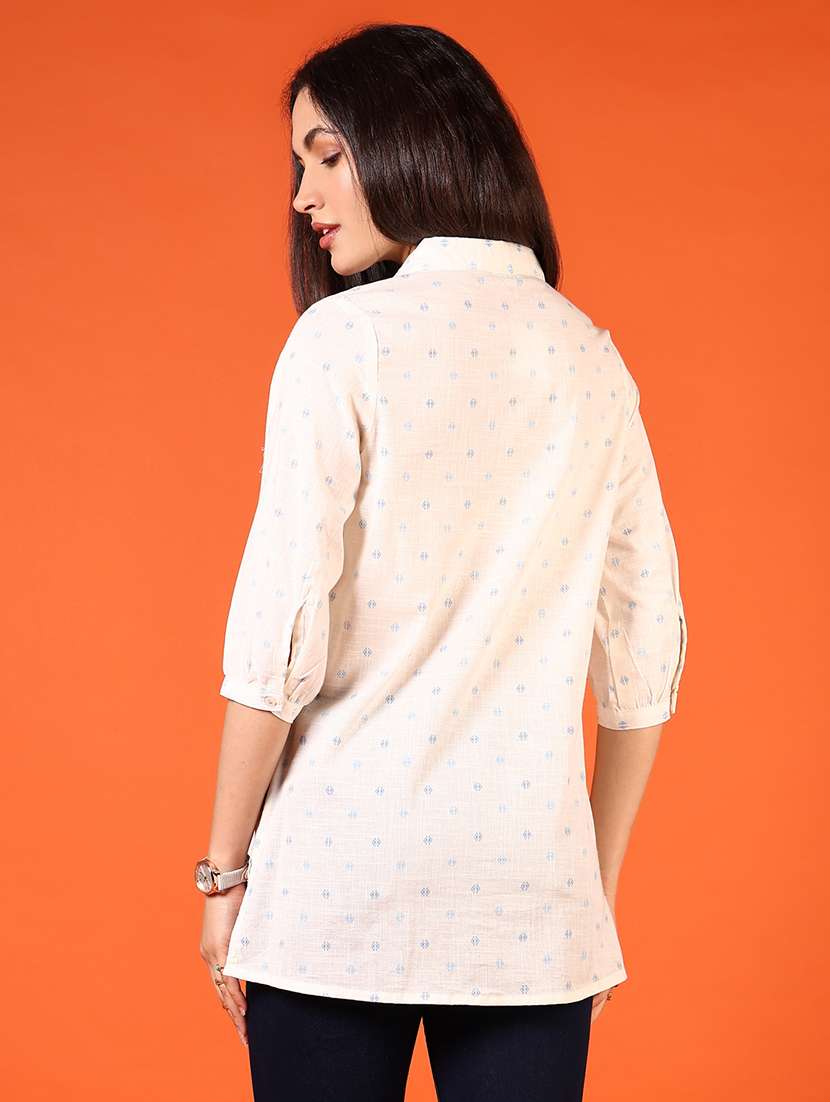 women embroidered three quarter sleeve kurti - 21794822 -  Standard Image - 3