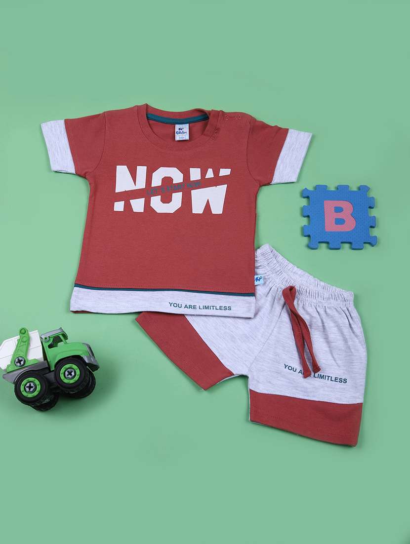 boys printed t-shirt and short set