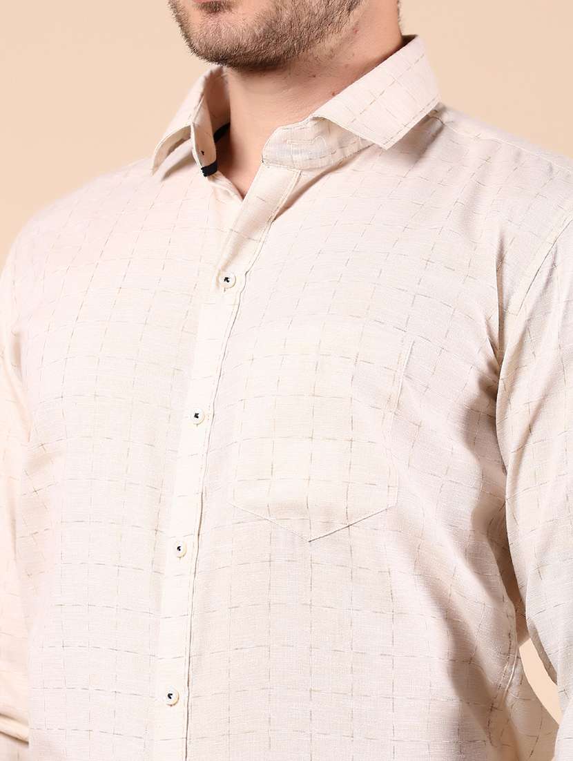 beige cotton formal shirt - 21794837 - Standard Image - 5