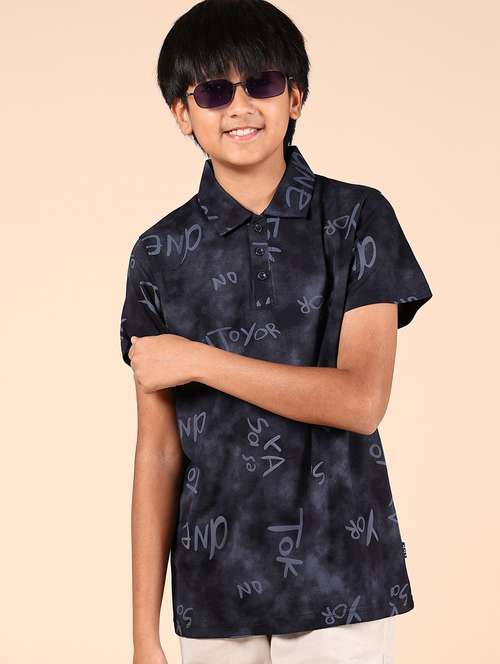 boys printed short sleeves polo t-shirt