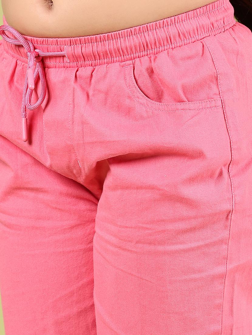 girls pink cotton plain jogger - 21794904 - Standard Image - 5