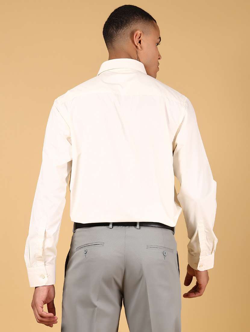 cream cotton formal shirt - 21794914 - Standard Image - 3
