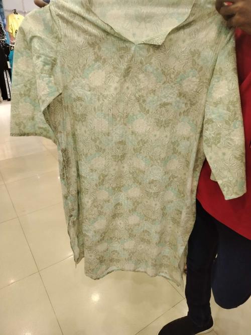 light green poly cotton kurta - 21794978 - Standard Image - 0