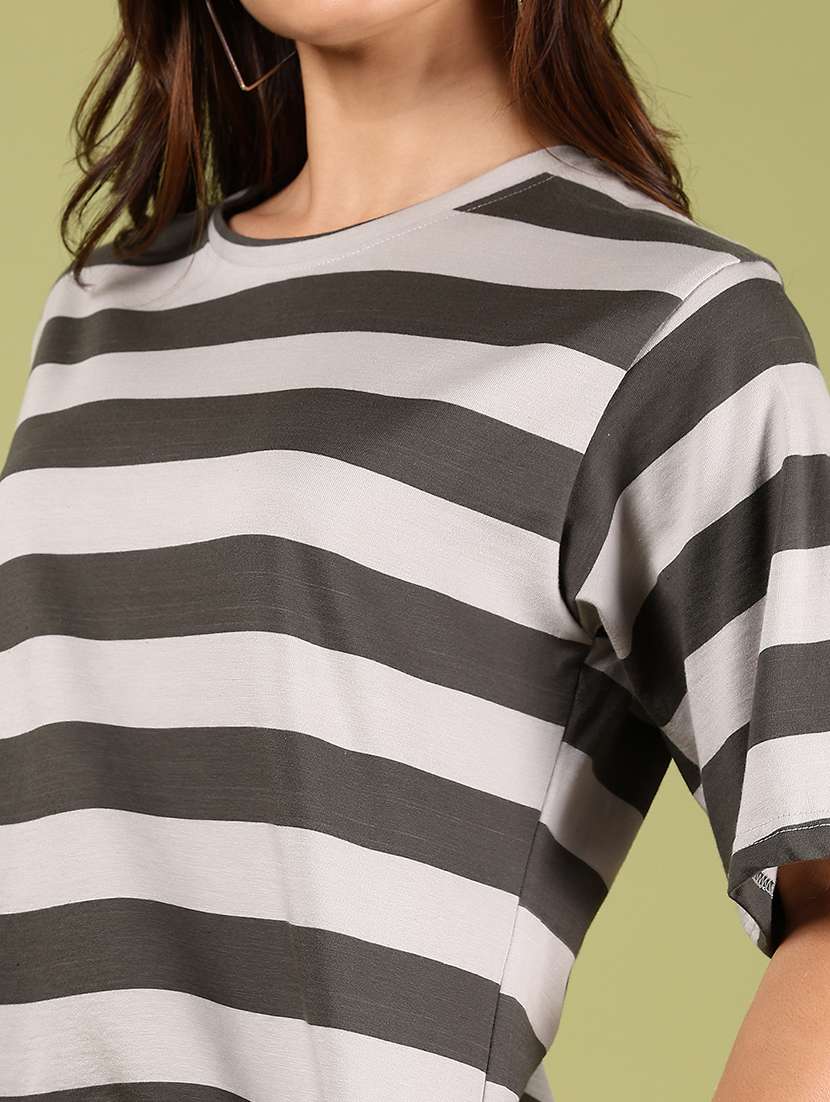 women striped short sleeve regular fit t-shirt - 21795032 - Standard Image - 5