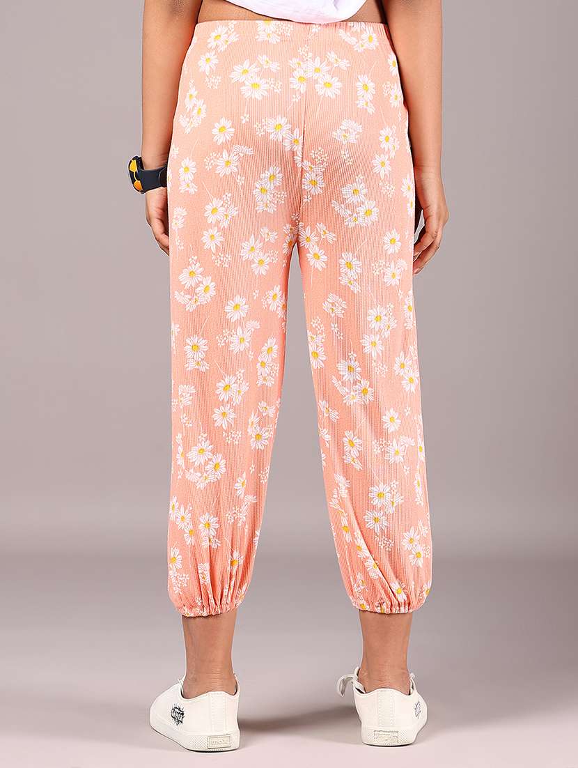 girls peach cotton harem trouser - 21795053 -  Standard Image - 3