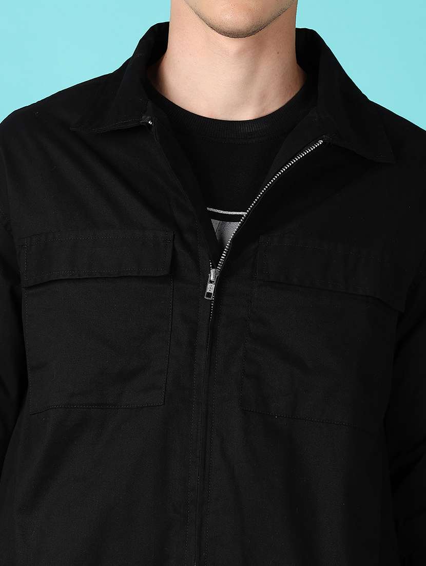 men solid long sleeve casual jacket - 21795073 -  Standard Image - 3