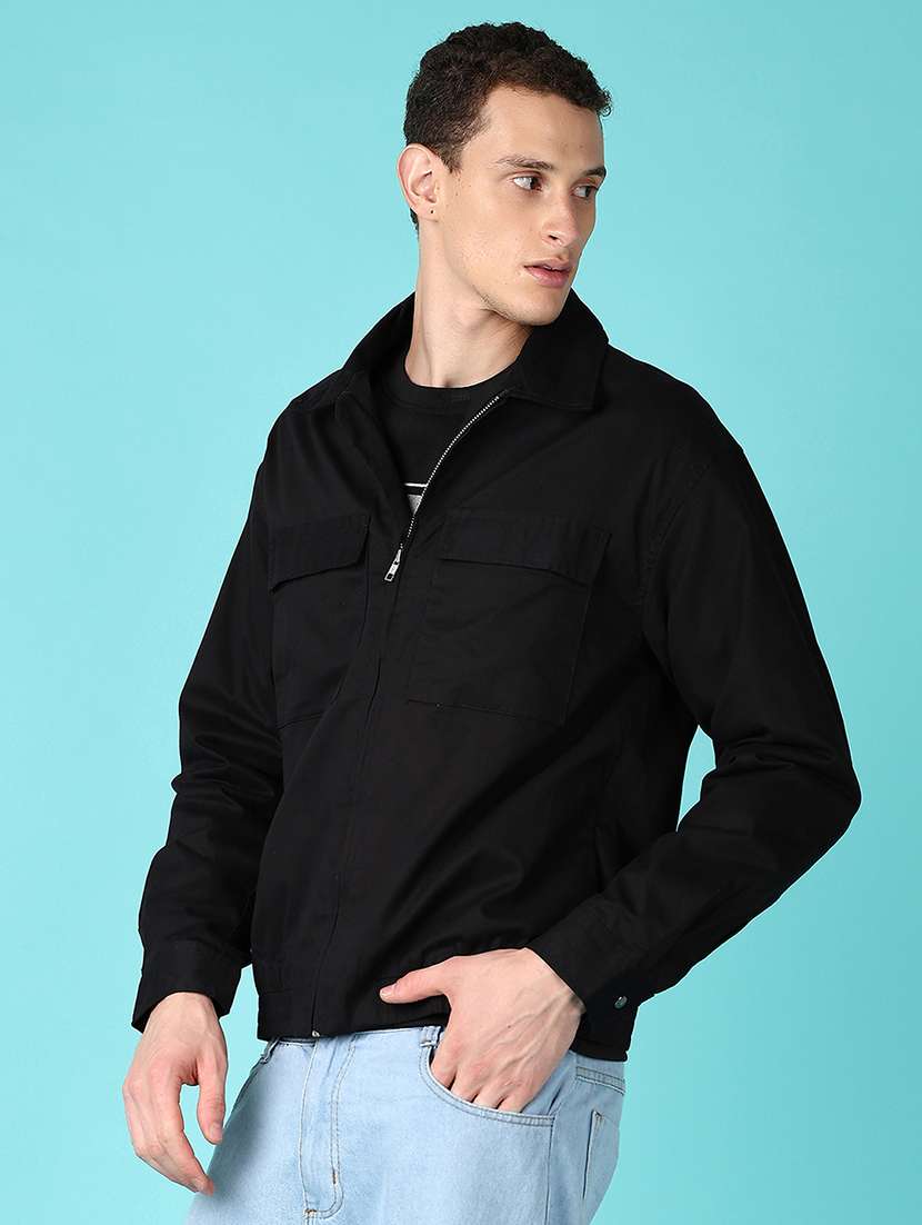 men solid long sleeve casual jacket - 21795073 -  Standard Image - 5