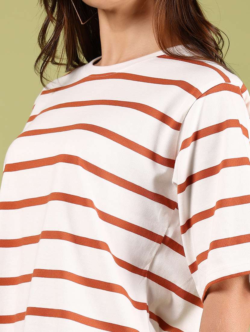 women striped short sleeve regular fit t-shirt - 21795131 - Standard Image - 5